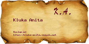Kluka Anita névjegykártya